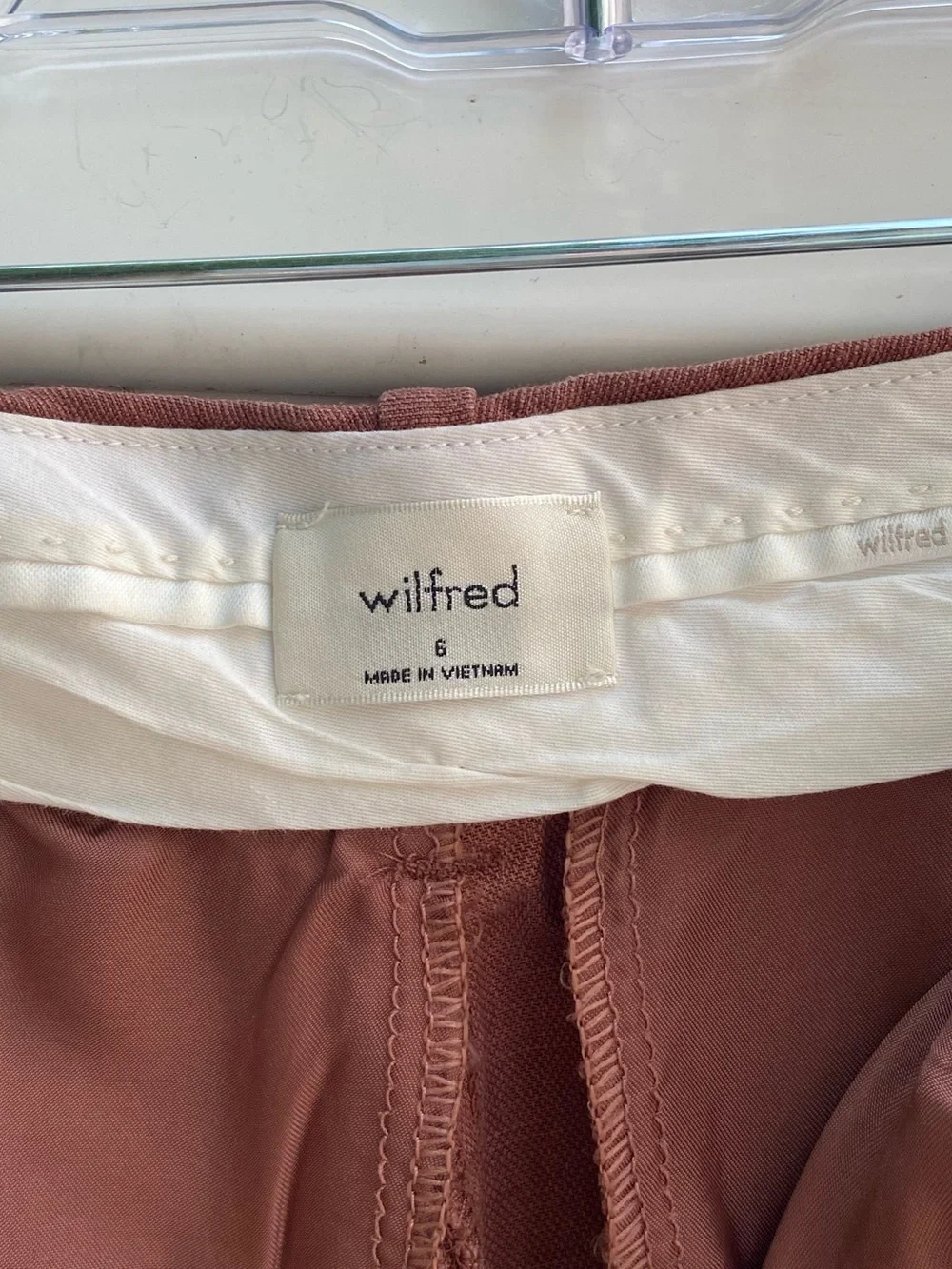 Wilfred Aritzia Effortless linen high rise tailored pants Moroccan Spice size 6